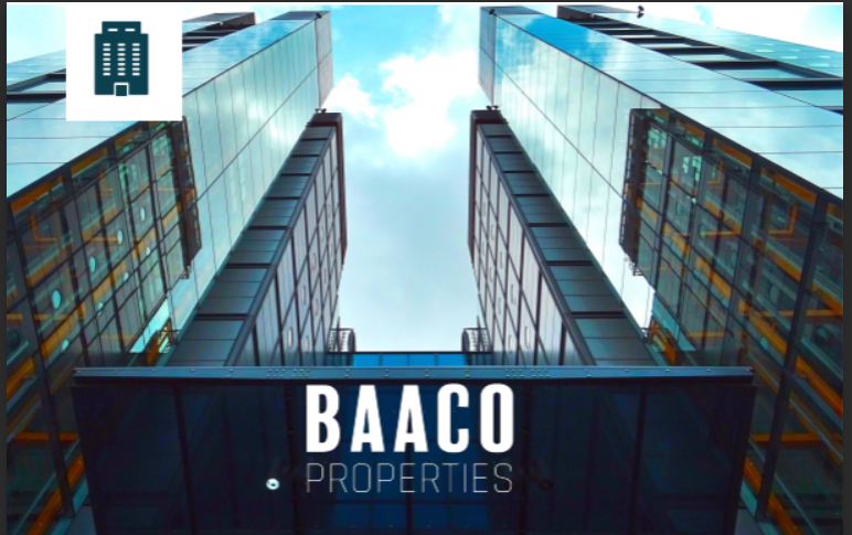 BAACO building background with BAACO Properties lettering